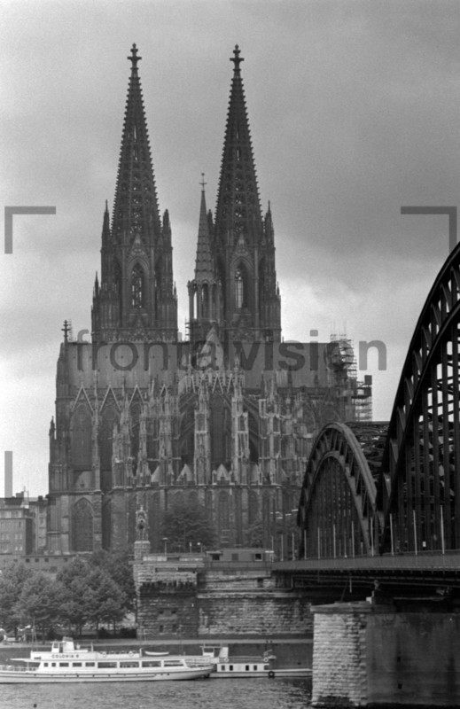 Cologne Cathedral with Hohenzollern Bridge 1965: Historical Image 