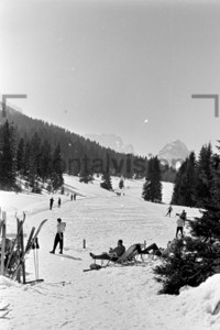Skifahren Alpen 1956