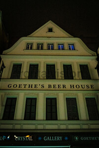 Karlovy Vary, Karlsbad at night Goethe Beer house