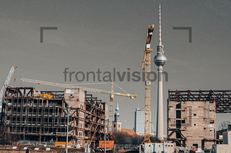 Fernsehturm, Abriss Palast der Republik Berlin 2006, Demolish Palace of the Republic Berlin 2006 