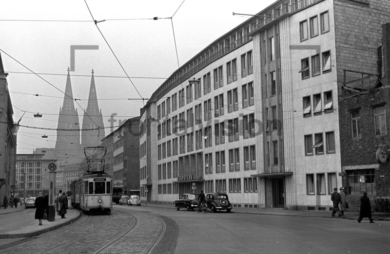 Köln Dom Straßenbahn Linie 5 1955 