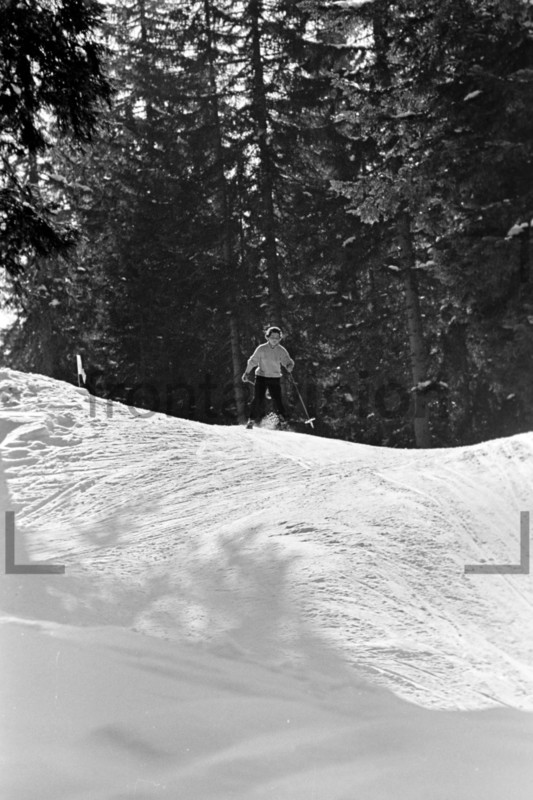 Skifahren Alpen 1956 