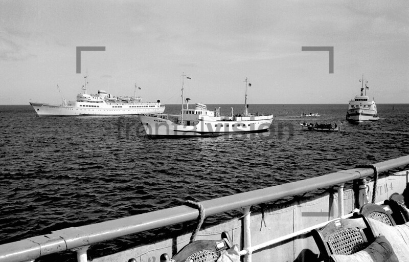 Ships on the North-Sea Helgoland Historical Image from 1959 