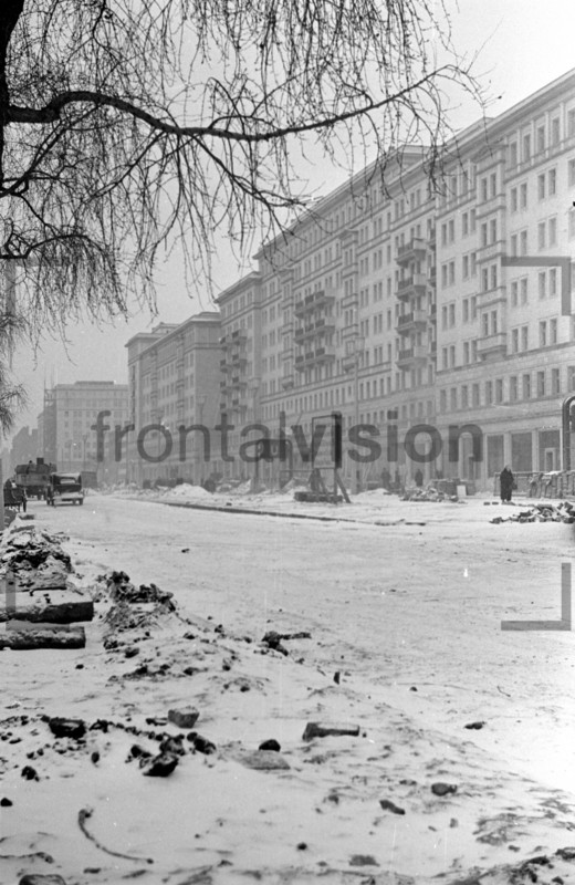 Stalinallee Berlin Winter 1951 Block E Südseite 