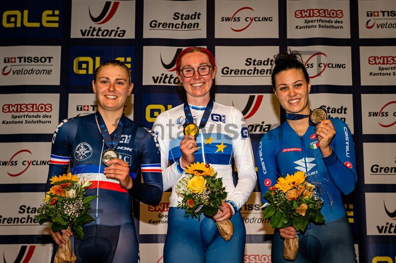 BERTEAU Victoire, ARCHIBALD Katie, BARBIERI Rachele: UEC Track Cycling European Championships – Grenchen 2021 