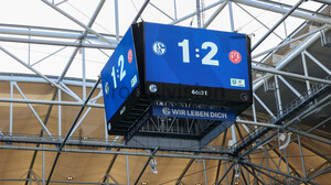 Videowürfel Schalke 04 U23 vs. Rot-Weiss Essen Spielfotos 26-02-2022