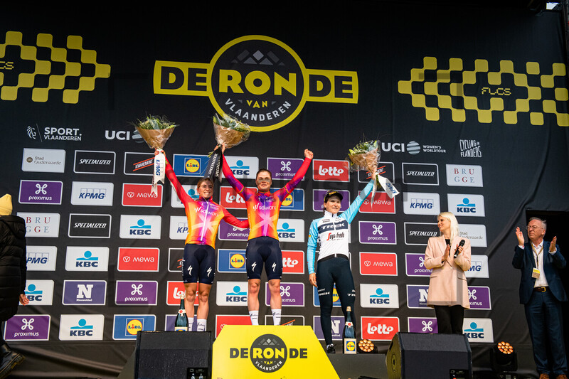 VOLLERING Demi, KOPECKY Lotte, LONGO BORGHINI Elisa: Ronde Van Vlaanderen 2023 - WomenÂ´s Race 