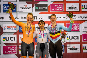 VAN DER DUIN Maike , KAJIHARA Yumi, KOPECKY Lotte: UCI Track Nations Cup Glasgow 2022