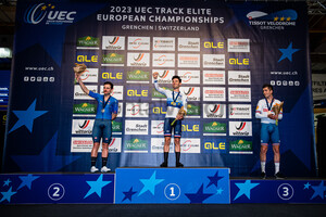 CONSONNI Simone, THOMAS Benjamin, PERRETT William: UEC Track Cycling European Championships – Grenchen 2023