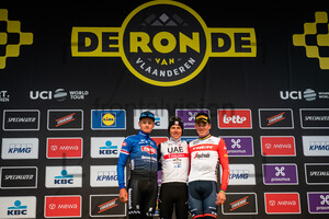 VAN DER POEL Mathieu, POGAÄŒAR Tadej, PEDERSEN Mads: Ronde Van Vlaanderen 2023 - MenÂ´s Race