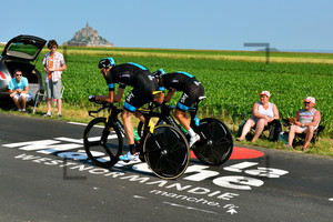 Chris Froome and Richie Porte: 11. Stage, ITT from Avranches to Le Mont Saint Michel