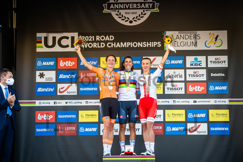 VOS Marianne, BALSAMO Elisa, NIEWIADOMA Katarzyna: UCI Road Cycling World Championships 2021 