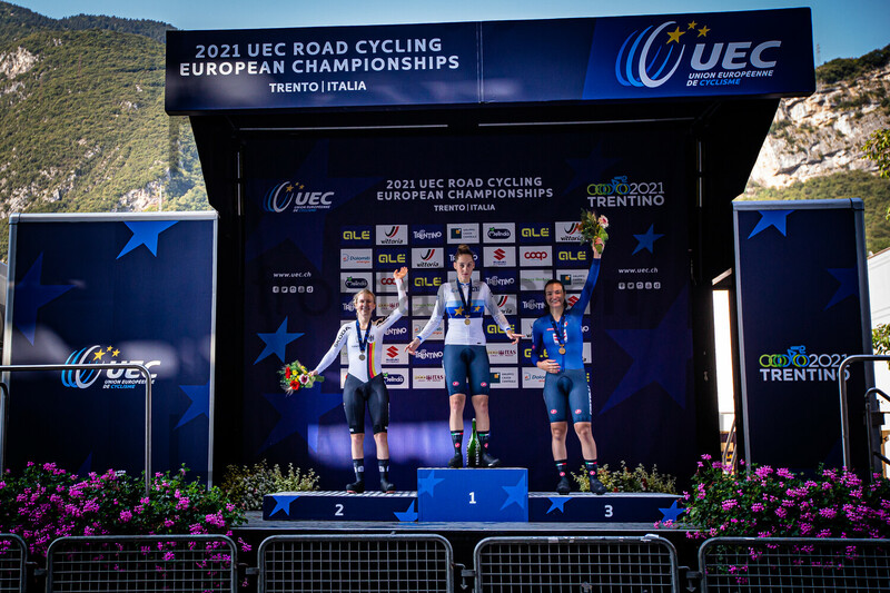 LUDWIG Hannah, GUAZZINI Vittoria, PIRRONE Elena: UEC Road Cycling European Championships - Trento 2021 