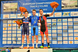 Thomas Boudat, Elia Viviani, Eloy Teruel Rovira: UEC Track Cycling European Championships, Netherlands 2013, Apeldoorn, Points Race, Qualifying and Finals, Men