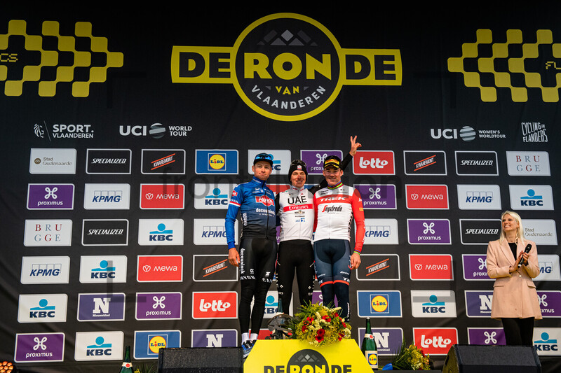 VAN DER POEL Mathieu, POGAÄŒAR Tadej, PEDERSEN Mads: Ronde Van Vlaanderen 2023 - MenÂ´s Race 