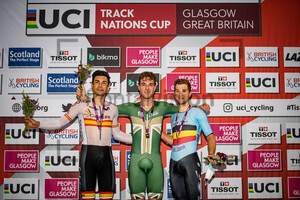 MORA VEDRI Sebastian, WOOD Oliver, VAN DEN BOSSCHE Fabio: UCI Track Nations Cup Glasgow 2022