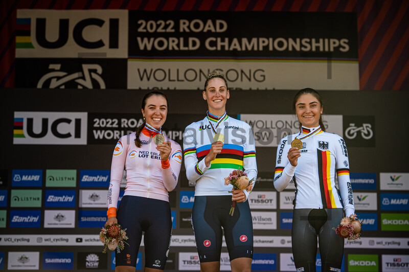 VAN ANROOIJ Shirin, GUAZZINI Vittoria, BAUERNFEIND Ricarda: UCI Road Cycling World Championships 2022 