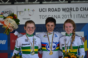 Alexandria Nicholls, Severine Eraud, Alexandra Manly: UCI Road World Championships, Toscana 2013, Firenze, ITT Junior Women