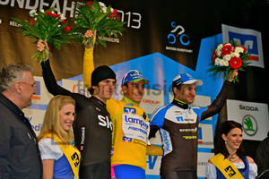 Winner Adriano Malori, second Geraint Thomas and third Jan Barta: 5. stage