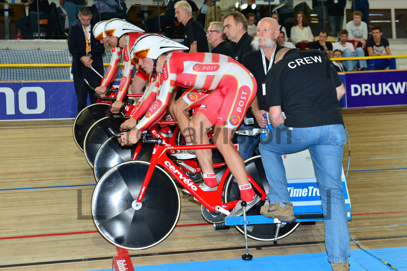 : UEC Track Cycling European Championships, Netherlands 2013, Apeldoorn, Team Pursuit, Qualifying Ã Finals, Men 