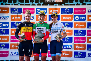 KOPECKY Lotte, LONGO BORGHINI Elisa, BRAND Lucinda: Paris - Roubaix - Women´s Race 2022