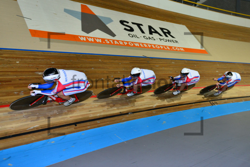 Team Russia: UEC Track Cycling European Championships, Netherlands 2013, Apeldoorn, Team Pursuit, Qualifying Ã Finals, Men 