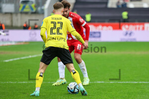 Leonardo Scienza, Jose-Enrique Rios Alonso  Rot-Weiss Essen vs. SSV Ulm Spielfotos 17.02.2024