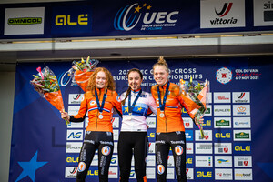 PIETERSE Puck, VAN ANROOIJ Shirin, VAN EMPEL Fem: UEC Cyclo Cross European Championships - Drenthe 2021
