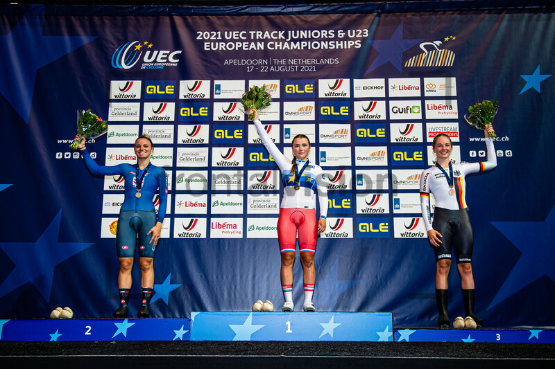 FIORIN Sara, MOISEEVA Alina, EBERLE Lana: UEC Track Cycling European Championships (U23-U19) – Apeldoorn 2021 