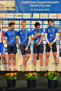 Team Great Britain: UEC Track Cycling European Championships, Netherlands 2013, Apeldoorn, Team Pursuit, Qualifying Ã&#144; Finals, Men