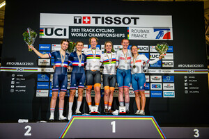 LE NET Marie, COPPONI Clara, WILD Kirsten, PIETERS Amy, ARCHIBALD Katie, EVANS Neah: UCI Track Cycling World Championships – Roubaix 2021