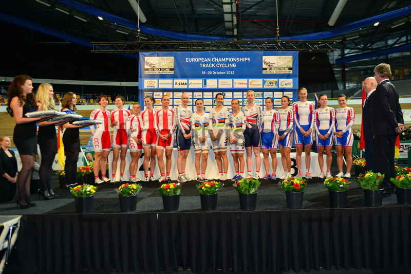 Team Poland, Team Great Britain, Team Russia: UEC Track Cycling European Championships, Netherlands 2013, Apeldoorn, Team Pursuit, Qualifying Ã Finals, Women. 