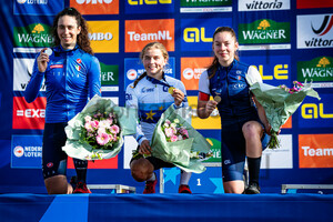VENTURELLI Federica, MOORS Fleur, TABU Léane: UEC Road Cycling European Championships - Drenthe 2023