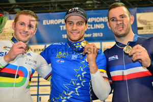 Jason Kenny, Maximilian Levy, Francois Pervis: UEC Track Cycling European Championships, Netherlands 2013, Apeldoorn, Keirin, Qualifying and Finals, Men