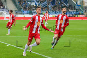 Marvin Obuz Torjubel Rot-Weiss Essen vs. Arminia Bielefeld Spielfotos 04.11.2023