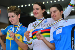 Emma Johansson, Marianne Vos, Rossella Ratto: UCI Road World Championships, Toscana 2013, Firenze, Road Race Women