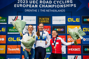 SHACKLEY Anna, PLUIMERS Ilse, ZANETTI Linda: UEC Road Cycling European Championships - Drenthe 2023