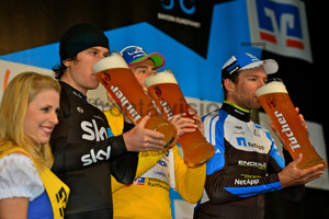 Winner Adriano Malori, second Geraint Thomas and third Jan Barta: 5. stage