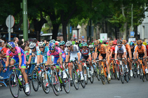 Peloton In The Roads Of Madrid: Vuelta a Espana, 21. Stage, From Leganes To Madrid