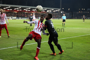 Mike Owusu und Daniel Heber SC Fortuna Köln vs. Rot-Weiss Essen Spielfotos 16-03-2022