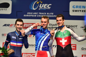 THOMAS Benjamin, PSZCZOLARSKI Wojciech, IMHOF Claudio: Track Elite European Championships - Grenchen 2015