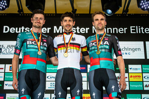 DENZ Nico, BUCHMANN Emanuel, SCHACHMANN Maximilian: National Championships-Road Cycling 2023 - RR Elite Men
