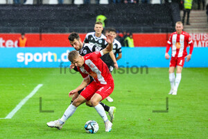 Sascha Voelcke, Christopher Lannert Rot-Weiss Essen vs. Arminia Bielefeld Spielfotos 04.11.2023