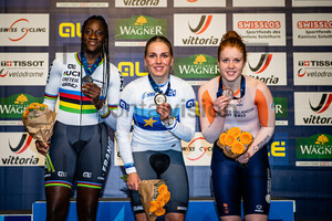 KOUAME Taky Marie Divine, HINZE Emma, VAN DER WOUW Hetty: UEC Track Cycling European Championships – Grenchen 2023