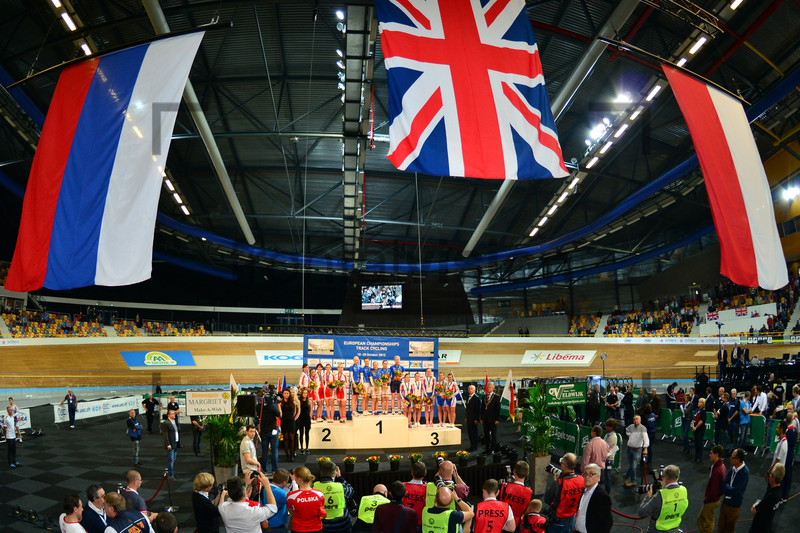 Team Poland, Team Great Britain, Team Russia: UEC Track Cycling European Championships, Netherlands 2013, Apeldoorn, Team Pursuit, Qualifying Ã Finals, Women. 
