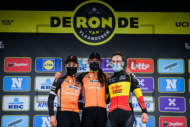 PIETERS Amy, VAN DEN BROEK-BLAAK Chantal, KOPECKY Lotte: Ronde Van Vlaanderen 2020 