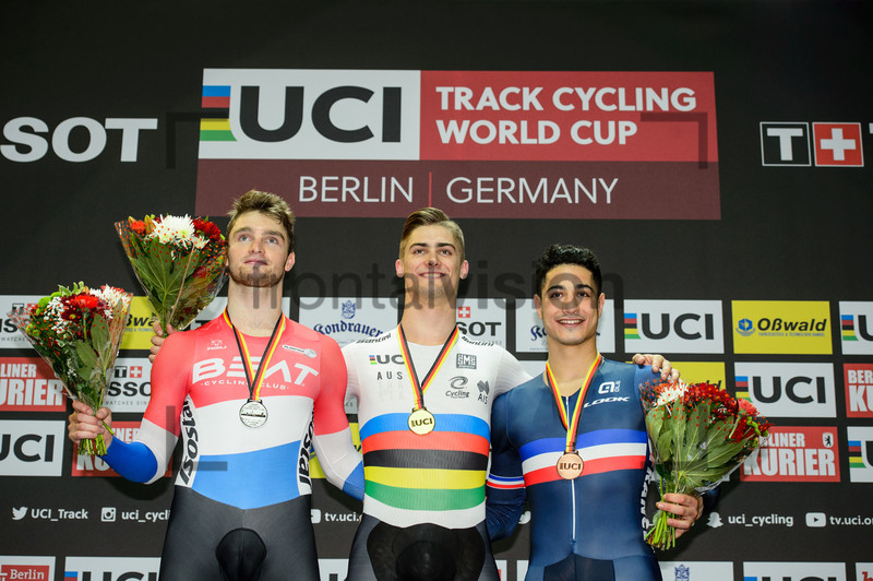 BÜCHLI Matthijs, GLAETZER Matthew, HELAL Rayan: UCI Track Cycling World Cup 2018 – Berlin 