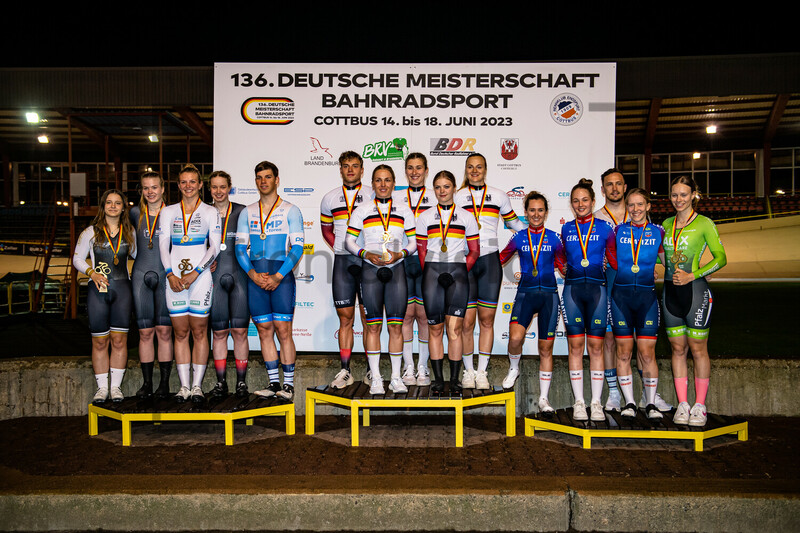 Mix Team, Track Team Brandenburg, CERATIZIT-WNT Pro.Cycling Team: DM Bahn 2023 - Cottbus 