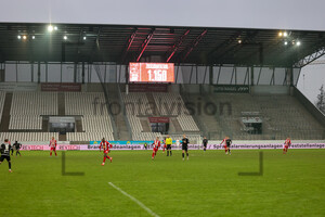 Anzeigentafel Zuschauerzahl Rot-Weiss Essen vs. FSV Zwickau Spielfotos 13.01.2024