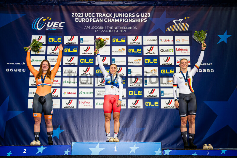 VAN DER PEET Steffie, TYSHCHENKO Yana, PRÖPSTER Alessa Catriona: UEC Track Cycling European Championships (U23-U19) – Apeldoorn 2021 
